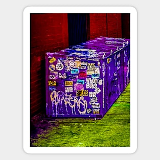 Street Pop Art NYC Purple Stickers Tag Magnet